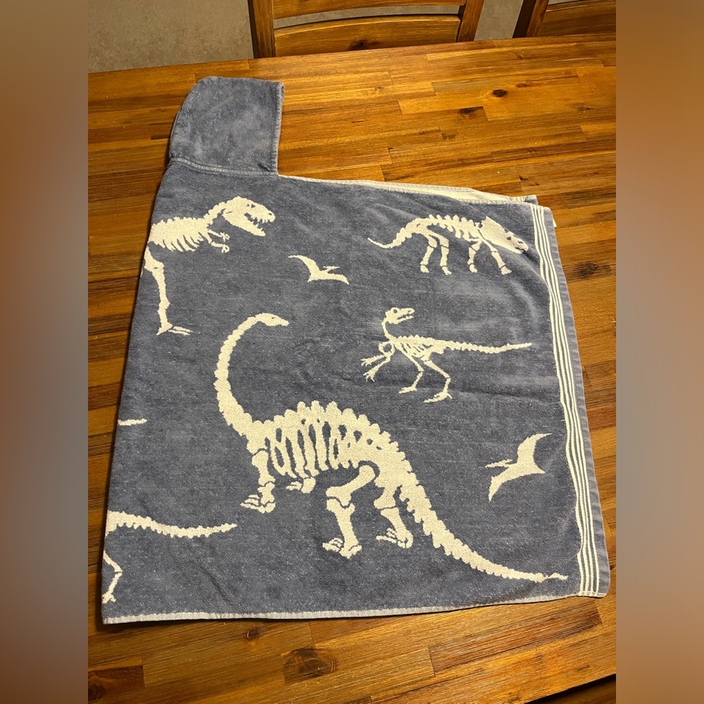 Pottery barn kids hooded bath towel - Dinosaur skeleton